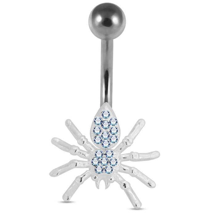 Moving Jeweled Fancy Flower Belly Ring - Monster Piercing