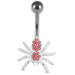 Moving Jeweled Fancy Flower Belly Ring - Monster Piercing