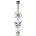 Reverse Banana Jeweled Flower Belly Ring - Monster Piercing