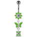 Reverse Banana Jeweled Flower Belly Ring - Monster Piercing