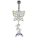 Fancy Moving Butterfly Navel Ring - Monster Piercing