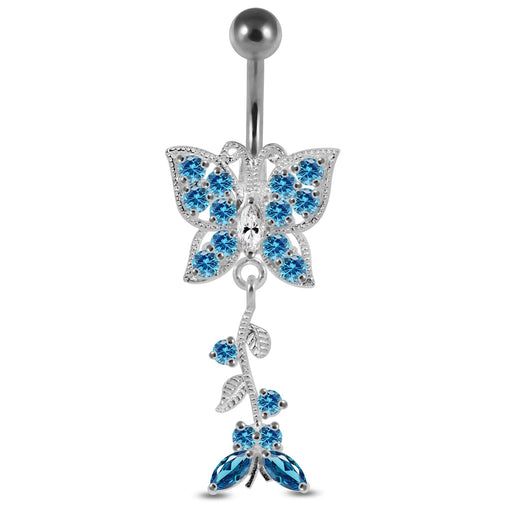 Fancy Moving Butterfly Navel Ring - Monster Piercing