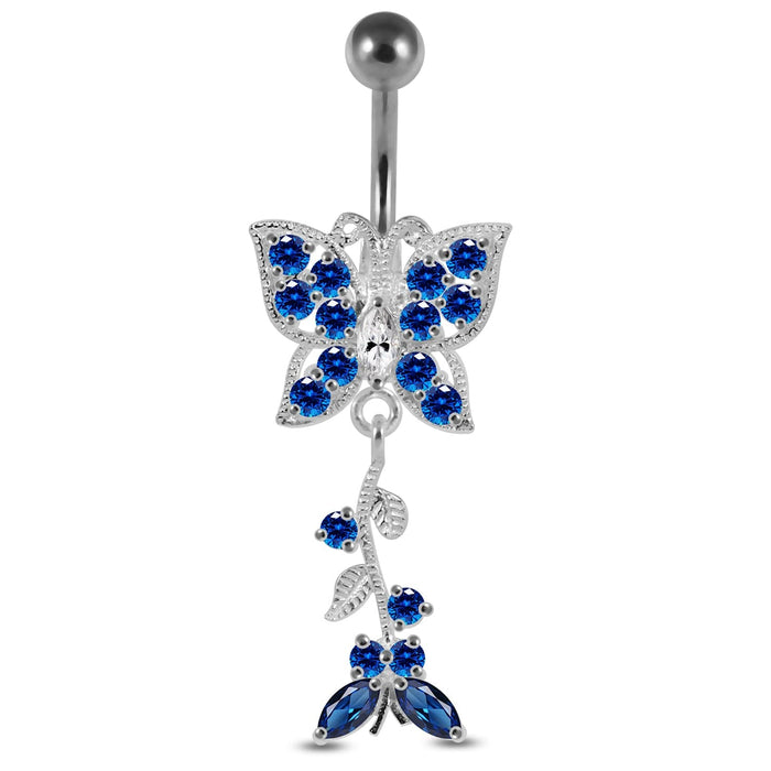 Fancy Moving Butterfly Navel Ring - Monster Piercing