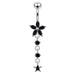 Jeweled Moving Flower Design Belly Ring - Monster Piercing