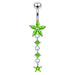 Jeweled Moving Flower Design Belly Ring - Monster Piercing