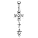 Moving Jeweled Cross Design Navel Body Jewelry - Monster Piercing