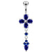 Moving Jeweled Cross Design Navel Body Jewelry - Monster Piercing