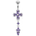 Moving Jeweled Cross Design Navel Body Jewelry - Monster Piercing