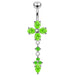 Moving Jeweled Cross Design Navel Body Jewelry - Monster Piercing