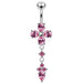 Moving Jeweled Cross Design Navel Body Jewelry - Monster Piercing