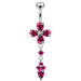 Moving Jeweled Cross Design Navel Body Jewelry - Monster Piercing