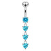 Dangling Jeweled Hearts Navel Ring - Monster Piercing