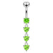 Dangling Jeweled Hearts Navel Ring - Monster Piercing