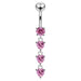 Dangling Jeweled Hearts Navel Ring - Monster Piercing