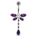 Moving Jeweled Flower Belly Button Jewelry - Monster Piercing