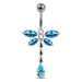 Moving Jeweled Flower Belly Button Jewelry - Monster Piercing