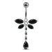 Moving Jeweled Flower Belly Button Jewelry - Monster Piercing