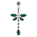 Moving Jeweled Flower Belly Button Jewelry - Monster Piercing