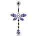 Moving Jeweled Flower Belly Button Jewelry - Monster Piercing