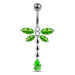 Moving Jeweled Flower Belly Button Jewelry - Monster Piercing