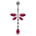 Moving Jeweled Flower Belly Button Jewelry - Monster Piercing