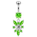 Dangling Jeweled Flower SS Navel Belly Ring - Monster Piercing