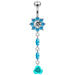 14G Jeweled Moving Butterfly Navel Ring - Monster Piercing