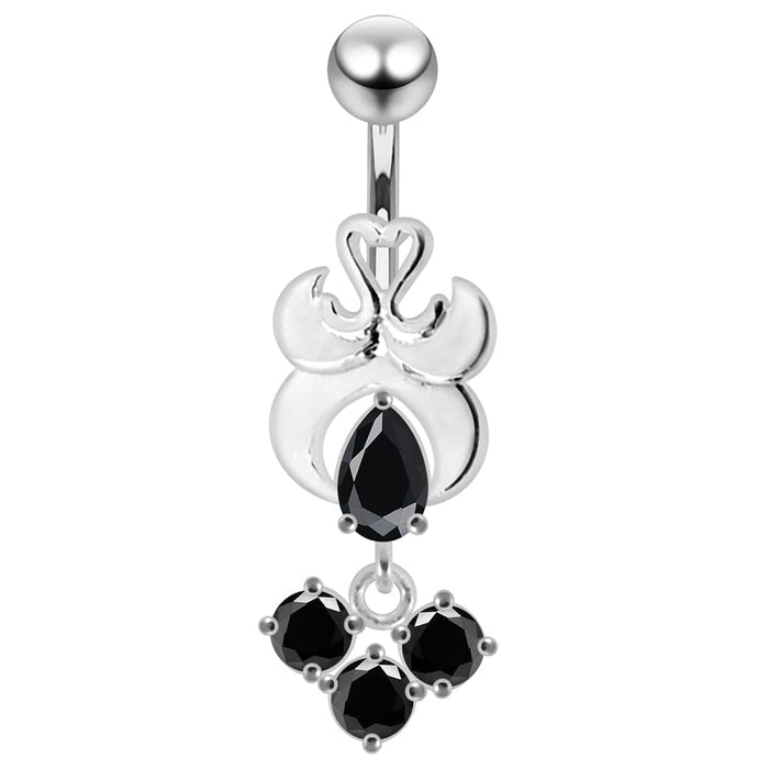 Fancy Design Jeweled Belly Ring - Monster Piercing