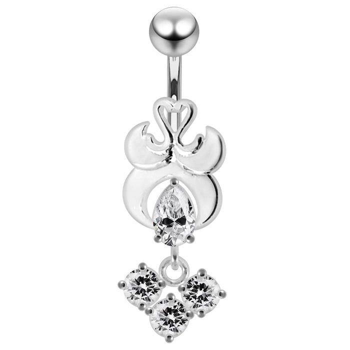 Fancy Design Jeweled Belly Ring - Monster Piercing