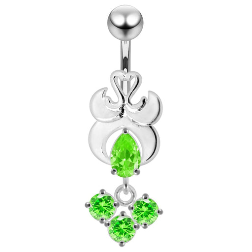 Fancy Design Jeweled Belly Ring - Monster Piercing