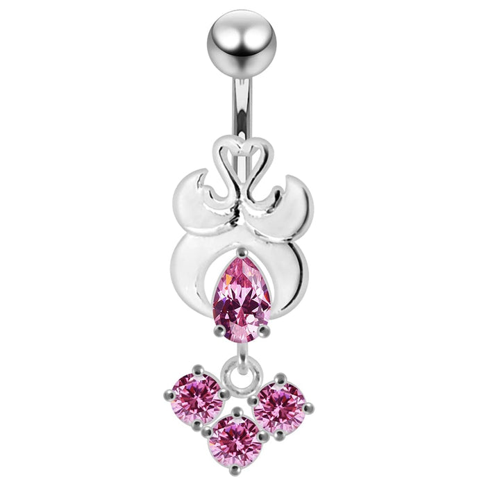 Fancy Design Jeweled Belly Ring - Monster Piercing