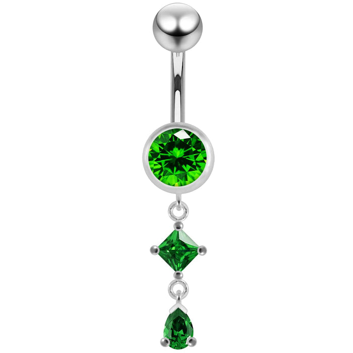 Moving Fashionably Jeweled Belly Ring - Monster Piercing