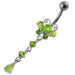 14 Gauge Moving Jeweled Butterfly Design Banana Bar Navel Ring - Monster Piercing