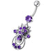 Moving Jeweled Fancy Designed Belly Ring - Monster Piercing