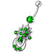 Moving Jeweled Fancy Designed Belly Ring - Monster Piercing