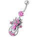 Moving Jeweled Fancy Designed Belly Ring - Monster Piercing