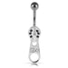 Moving Jeweled Zipper Design Belly Ring - Monster Piercing