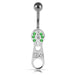 Moving Jeweled Zipper Design Belly Ring - Monster Piercing