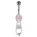 Moving Jeweled Zipper Design Belly Ring - Monster Piercing