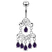 Silver Jeweled Navel SS Belly Ring - Monster Piercing