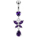 Silver Jeweled Navel SS Belly Ring - Monster Piercing