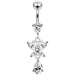 Silver Jeweled Navel SS Belly Ring - Monster Piercing