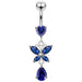 Silver Jeweled Navel SS Belly Ring - Monster Piercing