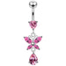 Silver Jeweled Navel SS Belly Ring - Monster Piercing