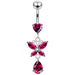 Silver Jeweled Navel SS Belly Ring - Monster Piercing