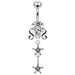 925 Sterling Silver Dangling Belly Ring PBM0713 - Monster Piercing