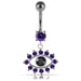 Blue Eye Catching Stone Studded 925 Sterling Silver Belly Ring - Monster Piercing