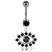 Blue Eye Catching Stone Studded 925 Sterling Silver Belly Ring - Monster Piercing