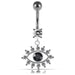 Blue Eye Catching Stone Studded 925 Sterling Silver Belly Ring - Monster Piercing