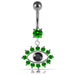 Blue Eye Catching Stone Studded 925 Sterling Silver Belly Ring - Monster Piercing